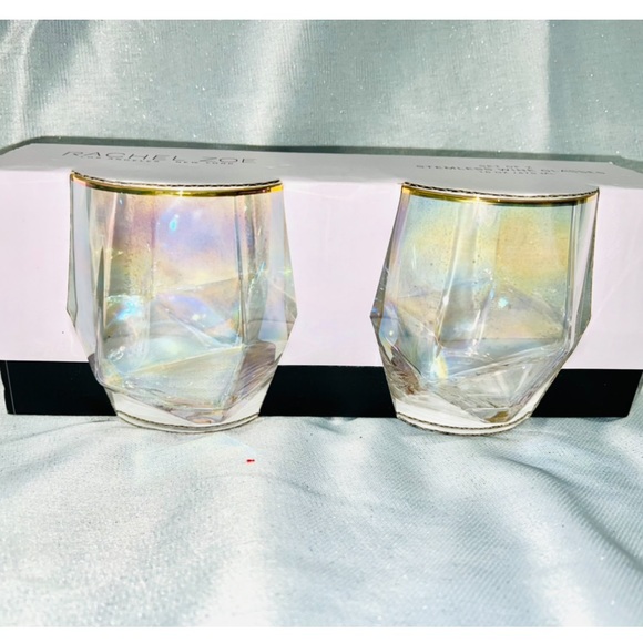 Rachel Zoe Dining Nwt Rachel Zoe Iridescent Faceted Wine Glasses
